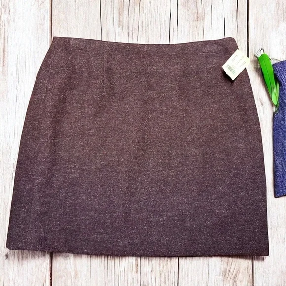 GAP Women’s Wool Linen Blend Burgundy Mini Skirt ~ Size 8 ~ NWT - Picture 1 of 6